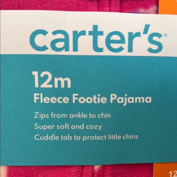 NWT Carter's Pink Fleece Footie Pajama - Picture 3 of 9